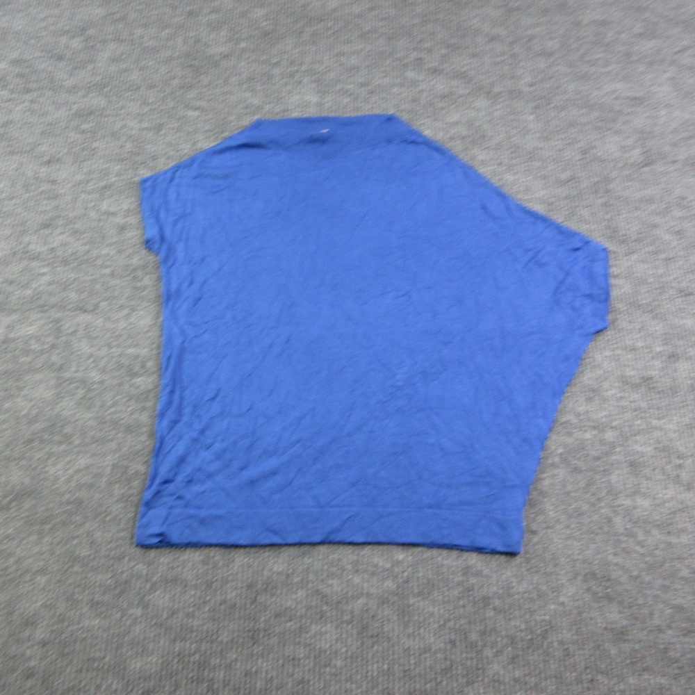 Forgotten Tribes Sweater Womens L Blue Asymmetrical Short Sleeve Boat Neck NWOT